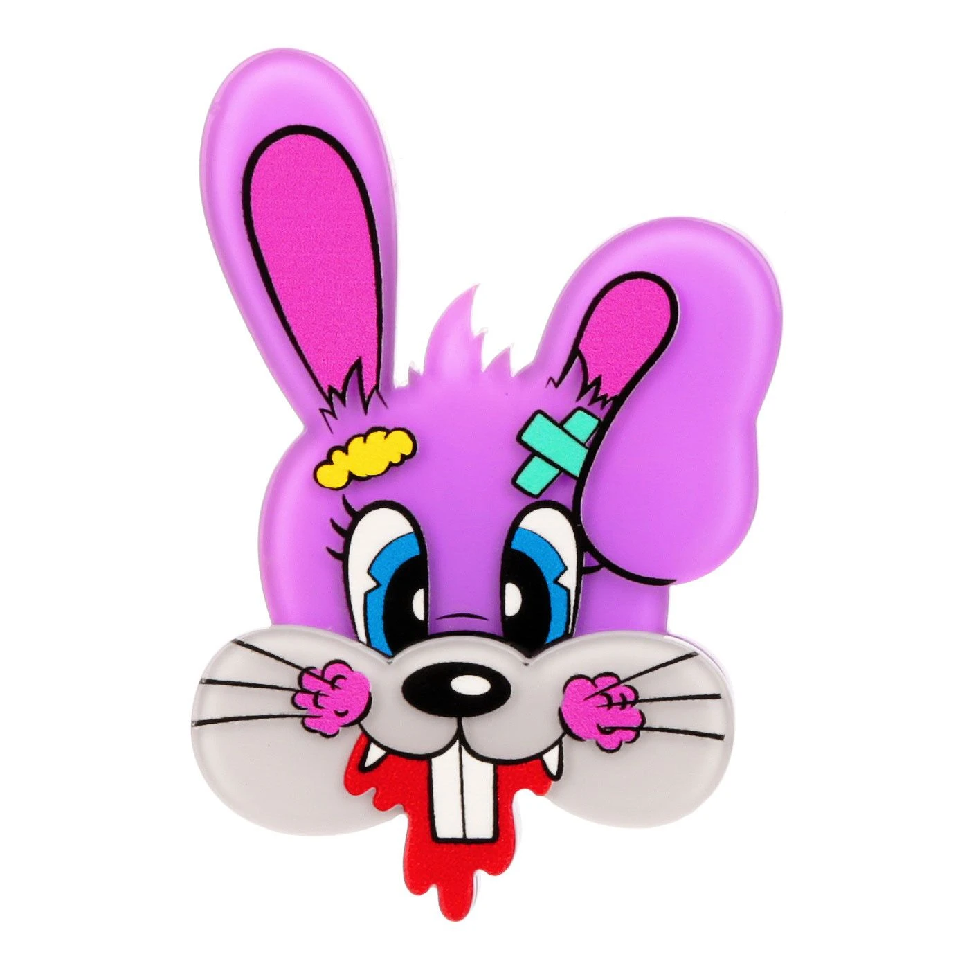 Irregular Choice Busted Bears Battered Bunny Brooch Irregular Choice Busted Bears Battered Bunny Brooch -Fable England shop BatteredBunnyBR1