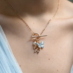 Fable England Enamel Blue Butterfly Necklace -Fable England shop ButterflyNL3 69952b0e 4bf2 411a 9cbb bf8b89991115