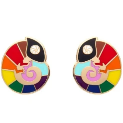 Erstwilder Pride And Joy Carmels Colourful Enamel Stud Earrings