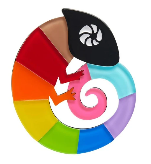 Erstwilder Pride and Joy Carmels Colourful Chameleon Brooch Erstwilder Pride And Joy Carmels Colourful Chameleon Brooch -Fable England shop Chamelon1