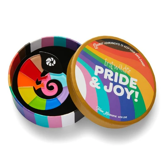 Erstwilder Pride and Joy Carmels Colourful Chameleon Brooch Erstwilder Pride And Joy Carmels Colourful Chameleon Brooch -Fable England shop Chamelon2