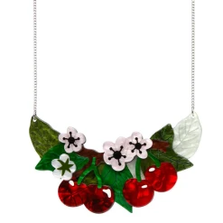 Erstwilder Botanical Fruit Blossoming Cherries Statement Necklace