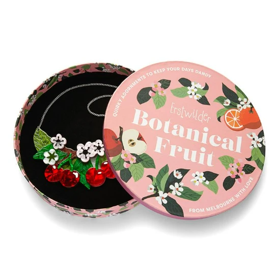 Erstwilder Botanical Fruit Blossoming Cherries Statement Necklace Erstwilder Botanical Fruit Blossoming Cherries Statement Necklace -Fable England shop CherriesNL3