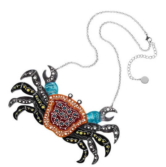 Erstwilder Melanie Hava Crab Gadambal Necklace Erstwilder Melanie Hava Crab Gadambal Necklace -Fable England shop CrabNL2