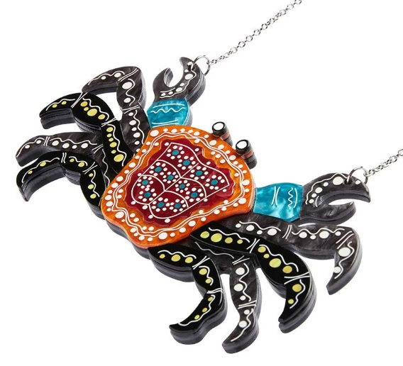 Erstwilder Melanie Hava Crab Gadambal Necklace Erstwilder Melanie Hava Crab Gadambal Necklace -Fable England shop CrabNL4