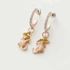 Fable England Enamel Dormouse Hoop Earrings