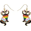 Erstwilder Pride And Joy Elissa The Rainbow Cat Enamel Drop Earrings
