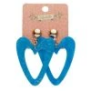 Erstwilder Pete Cromer Wildlife Textured Resin Heart Drop Earrings Aqua