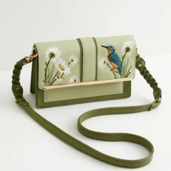 Fable England Kingfisher Embroidered Crossbody