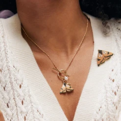 Fable England Enamel Moth And Leaf Charm Necklace 2 Fable England Enamel Moth And Leaf Charm Necklace -Fable England shop MothNL3 73a054d6 8454 4500 99c4 6dcb9fb43b28