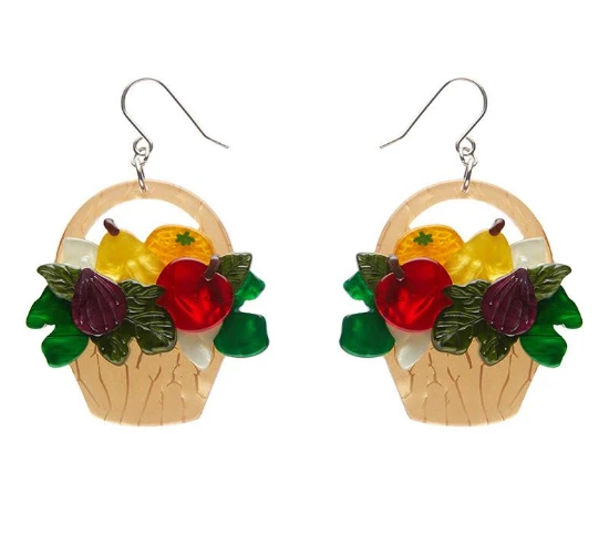 Erstwilder Botanical Fruit Picnic Party Starter Drop Earrings Erstwilder Botanical Fruit Picnic Party Starter Drop Earrings -Fable England shop PicnicEAR1