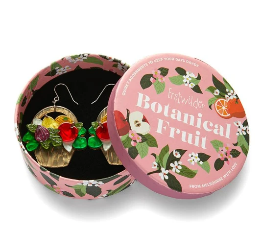 Erstwilder Botanical Fruit Picnic Party Starter Drop Earrings Erstwilder Botanical Fruit Picnic Party Starter Drop Earrings -Fable England shop PicnicEAR2