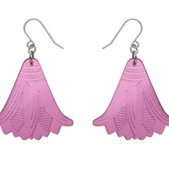 Erstwilder Egyptian Revival Lotus Mirror Drop Earrings Pink