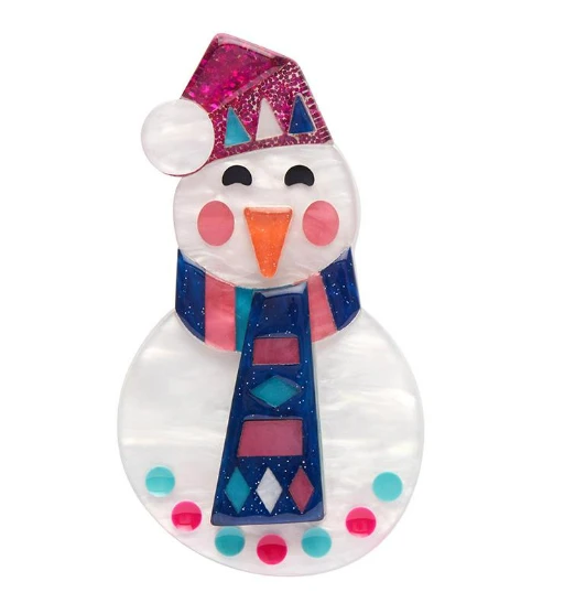 Erstwilder Modern Holiday Stay Frosty Snowman Brooch Erstwilder Modern Holiday Stay Frosty Snowman Brooch -Fable England shop StayFrosty1