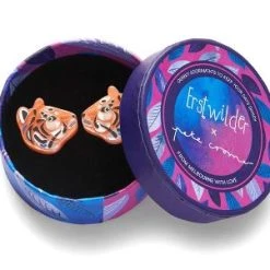 Erstwilder Pete Cromer Wildlife The Tranquil Tiger Earrings -Fable England shop TigerEar3