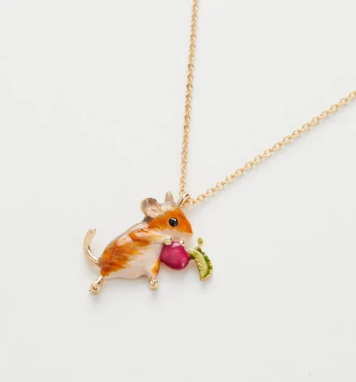 Fable England Enamel Vole Short Necklace 1 Fable England Enamel Vole Short Necklace